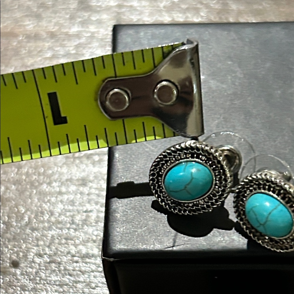 Silver and Turquoise Earrings - Picture 3 of 3